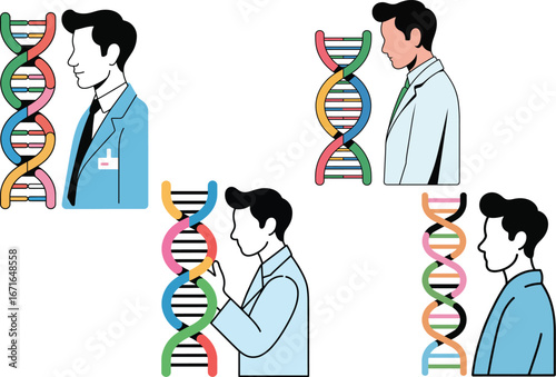 Genetic Research Scientists Exploring DNA Structure