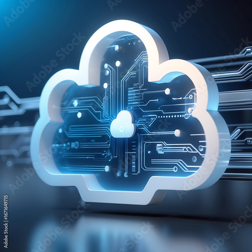 Cloud Computing and Data Storage – Futuristic Technology Concept