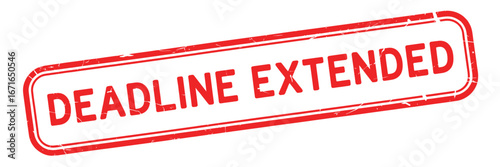 Red and white stamp indicating deadline extension