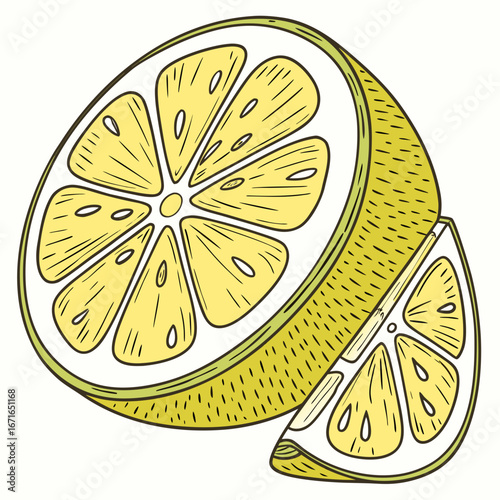 Illustration of lemon slices, showcasing the freshness and vibrancy of citrus fruit