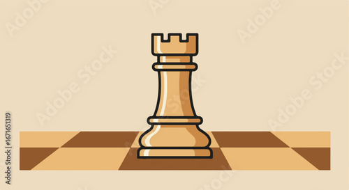 Rook Placed on Chessboard in Game Strategy Setting