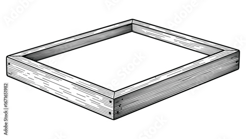 Handcrafted wooden frame vector illustration offering a versatile design element for creative