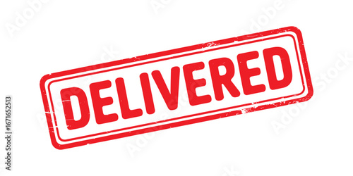 Red delivered stamp with double border