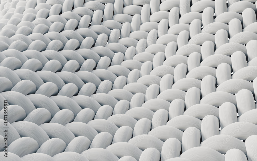 Obraz premium White wave cloth with microscopic detail, 3d rendering.