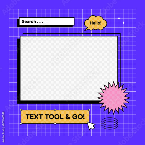 Interface with retro digital design elements
