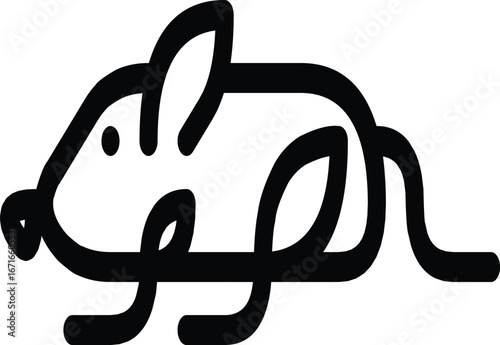 vector, illustration, mouse icon, black and white 
