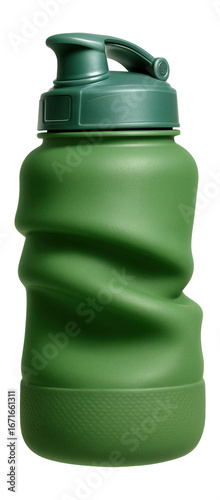 Folding water bottle with a leak-proof cap