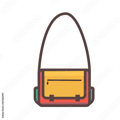 Vector illustration of stylish casual sling shoulder bag