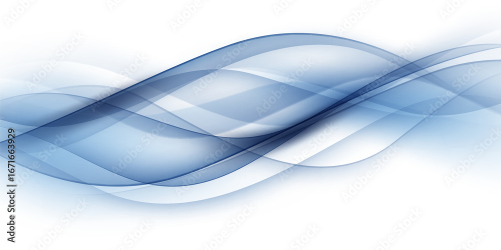 Obraz premium Blue waves abstract background, modern design, vector illustration