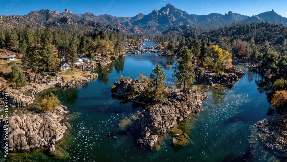 Naklejka premium Mountain Lake Serenity