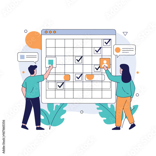 Team collaboration enhancing project management with visual planning tools