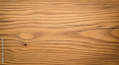 A close-up view of a wooden surface showing natural grain patterns and a small knot.