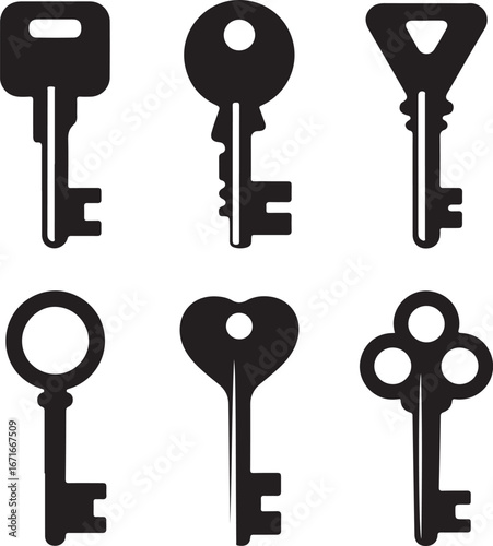 Assorted Key Silhouettes