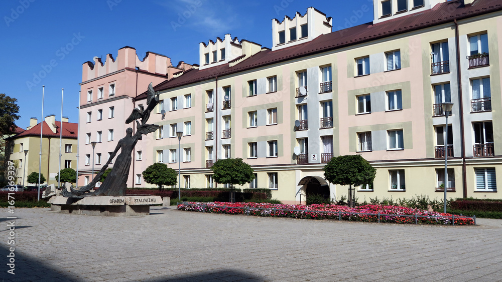 Naklejka premium Tarnów, Poland. The Monument to the Victims of Stalinism standing at the Victims of Stalinism Square