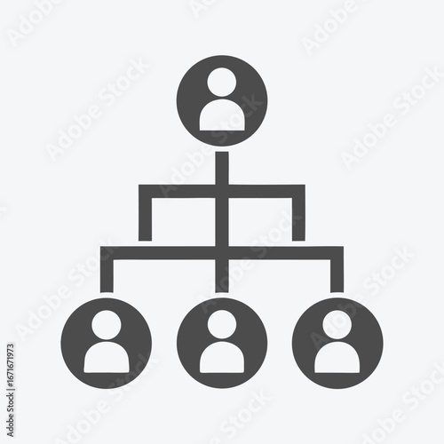This organizational chart shows the connection between the CEO and his managers or subordinates