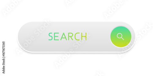 CTA button with text: Search and magnifier icon.