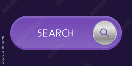 CTA button with text: Search and magnifier icon.