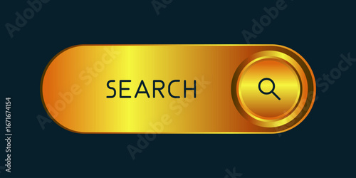 CTA button with text: Search and magnifier icon.