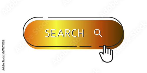 CTA button with text: Search and magnifier icon.