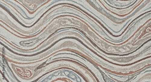 Abstract wavy marbled design in muted tones