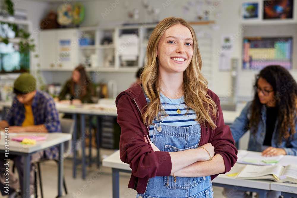 custom made wallpaper toronto digitalBeautiful confident female student looking at camera