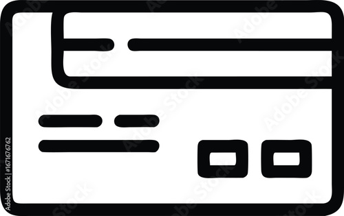 Outlined credit card icon displays banking and secure payment methods with simple design