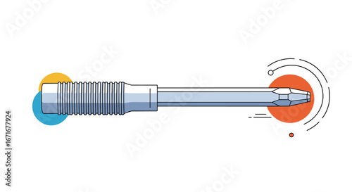 Precision engineered metal instrument with knurled handle and specialized tip for intricate tasks and assembly operations