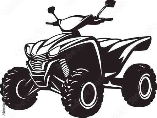ATV Quad Bike Silhouette on Transparent Background