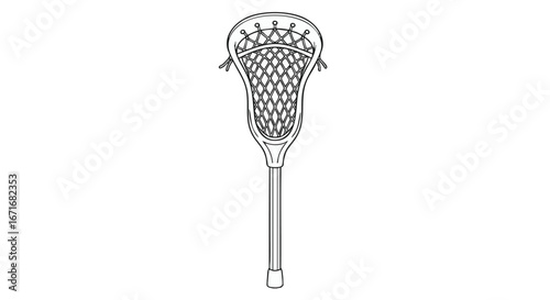 Lacrosse Stick Illustration A Detailed Line Art Design
