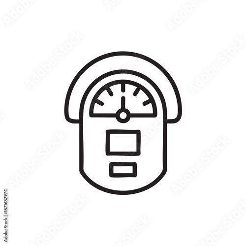  A simple line drawing of a parking meter.
