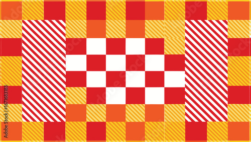 Seamless checkered plaid pattern design for tablecloth, textile, or wallpaper backdrop