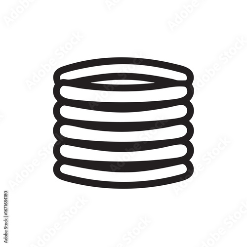 A line drawing of a stack of plates.