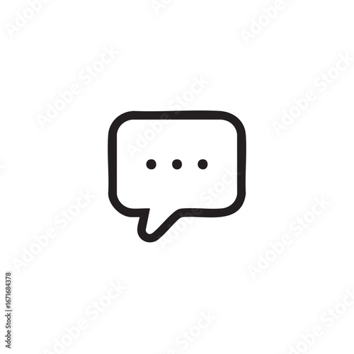 A simple line drawing of a speech bubble with an ellipsis.