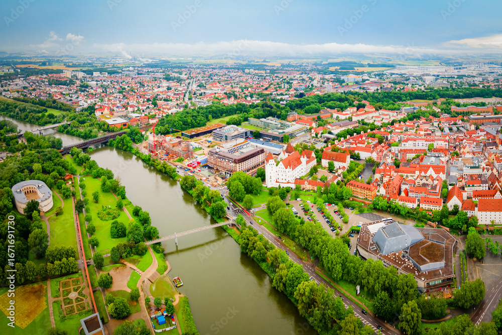 Fototapeta premium Ingolstadt old town aerial panoramic view