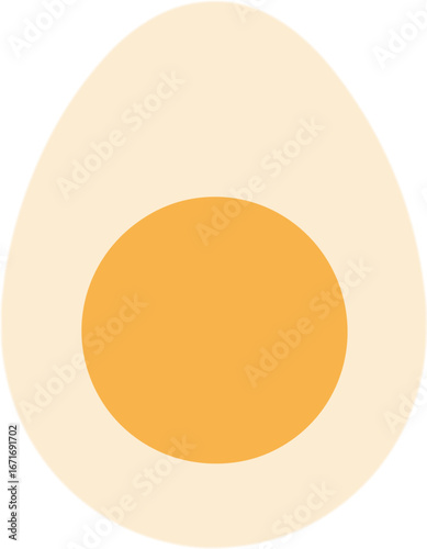 Simple Flat Half Egg Illustration Graphic Design Food Element