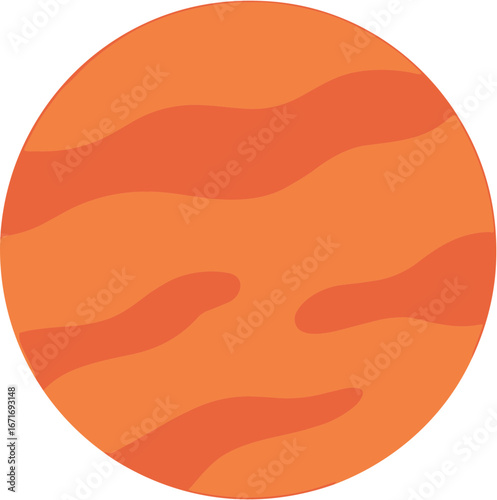 Simple Flat Style Mars Planet with Swirling Pattern Solar System Icon