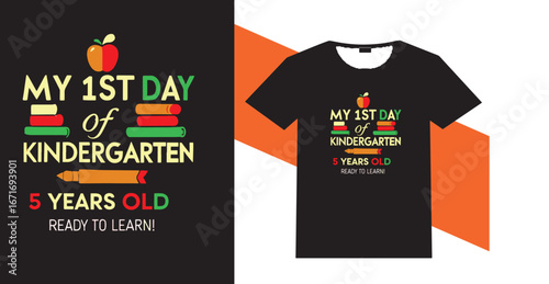 My first day of kindergarten ready to learn t shirt design