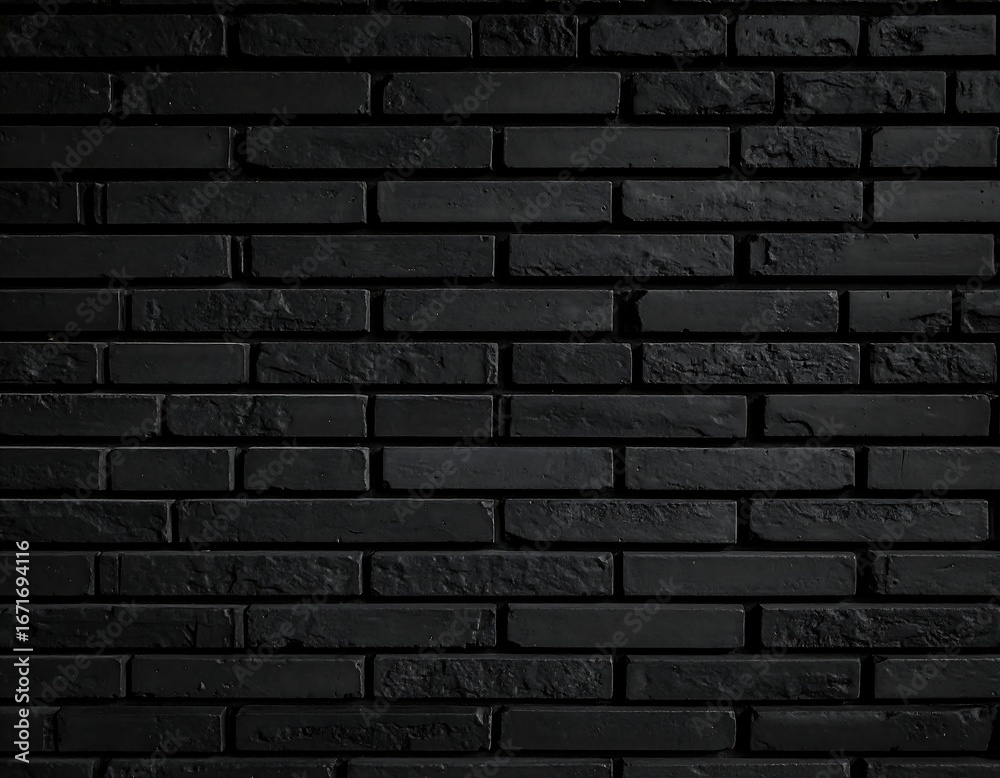 Fototapeta premium Dark, uniformly-colored brick wall texture