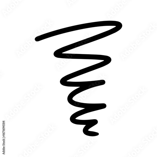 Image of worry and frustration. Iconic illustration of mulling and stressed emotions. Spiral drawn with hand-drawn lines.