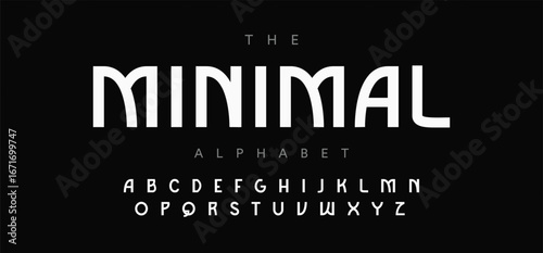 Minimal modern logo alphabet font. Typography abstract sans serif technology, electronic, movie, future, creative brand logos fonts. vector illustration

