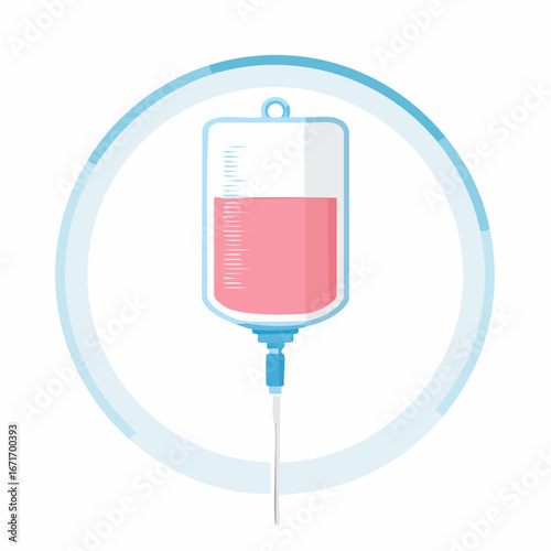 Intravenous Drip Bag Icon Vector Illustration of Medical Treatment