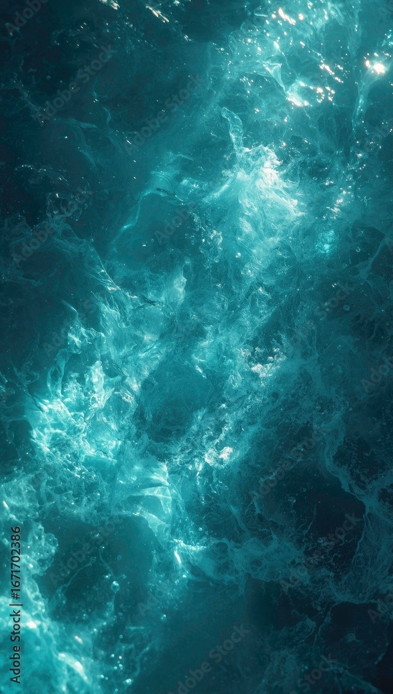 Fototapeta premium Mesmerizing Ocean Waves with Blue and Green Water Textures