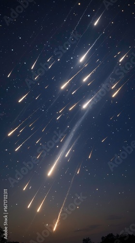 Spectacular Meteor Shower Streaking Across the Night Sky