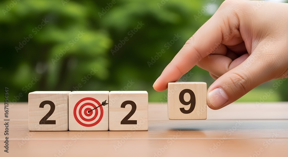 Naklejka premium New year goals concept setting new year resolution for success in year twenty twenty nine