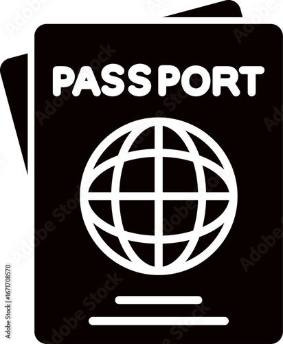 Passport silhouette vector. passport icon black. 