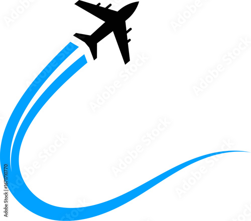 Flying Flight in the sky. Jet airplanes flying in the sky. Airplane in the sky. Airplane travel flight aviation transportation jet airliner silhouette icon vector graphic design