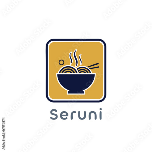 Seruni Noodle Restaurant Logo Design.