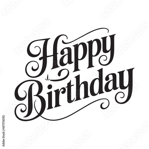 Happy birthday text vector image 