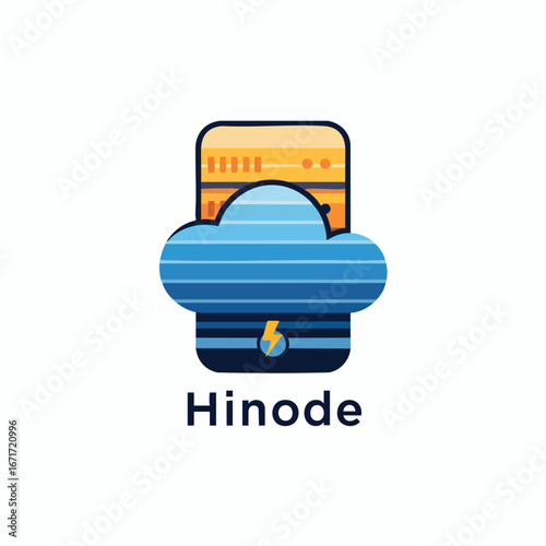 Hinode cloud server logo representing cloud computing and data storage.