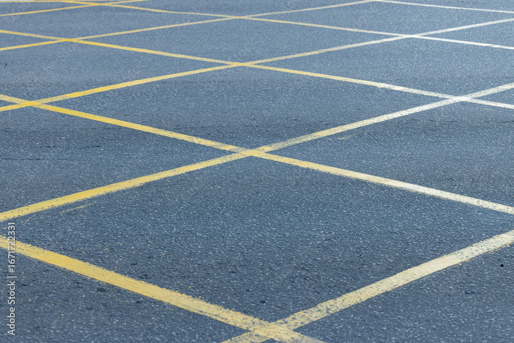 Fototapeta premium asphalt road car city transportation infrastructure background perspective surface with special street marking of non parking sign signal